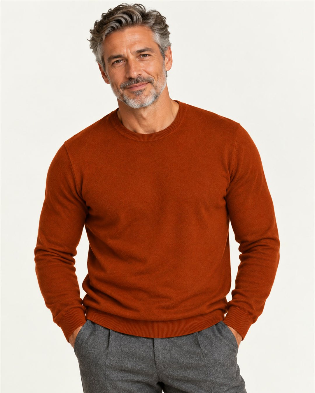 Aberdeen Merino Sweater in Rust — color view