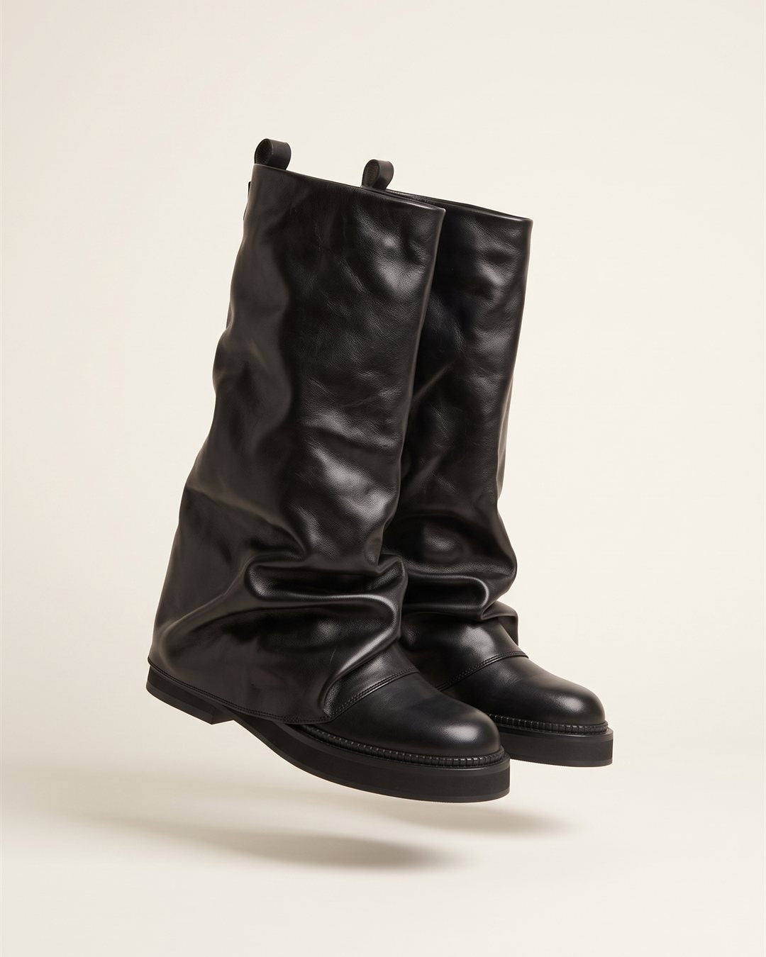 Antwerp Slouch Boots in Black-leather — color view
