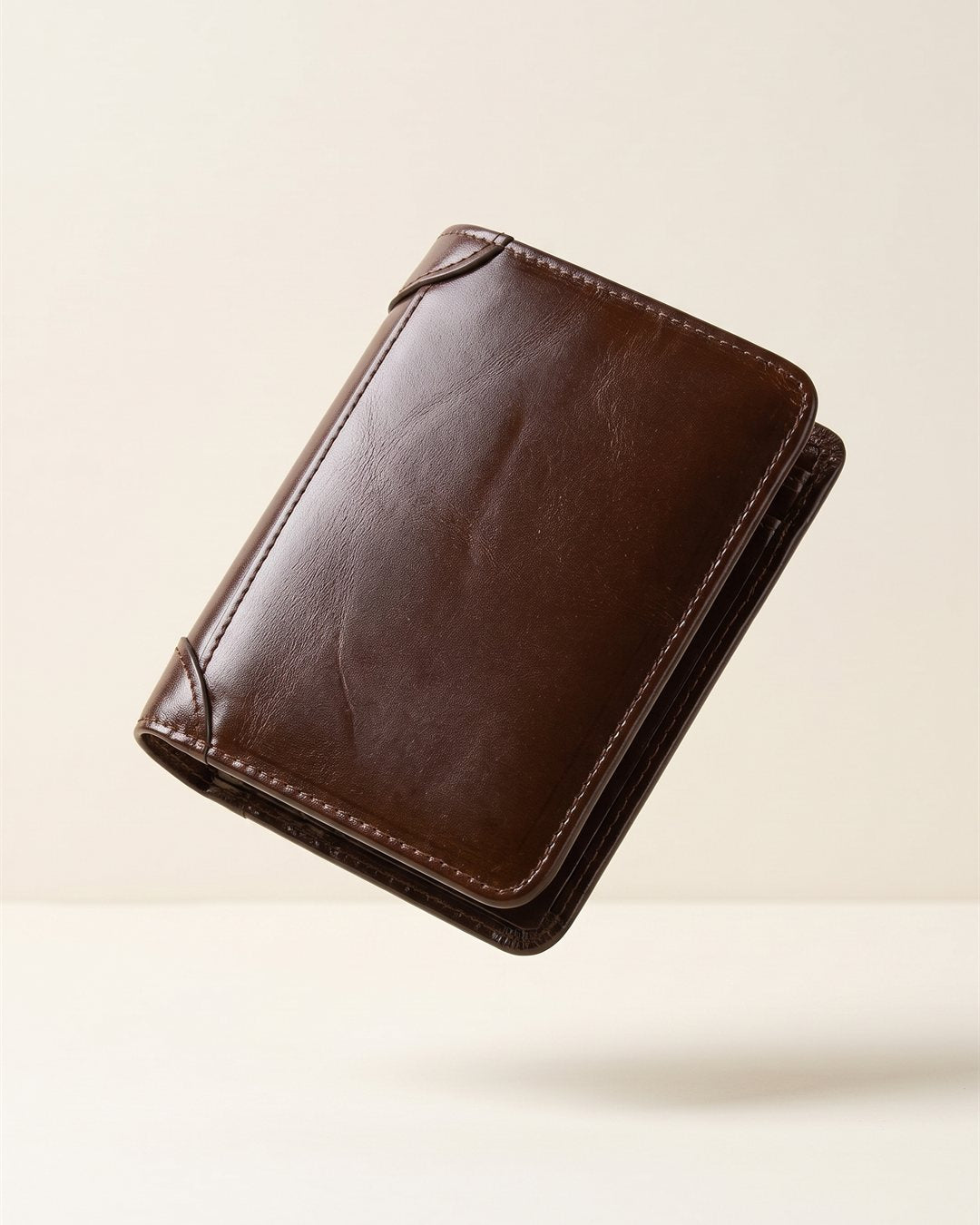 Bath Leather Wallet in Brown — color view