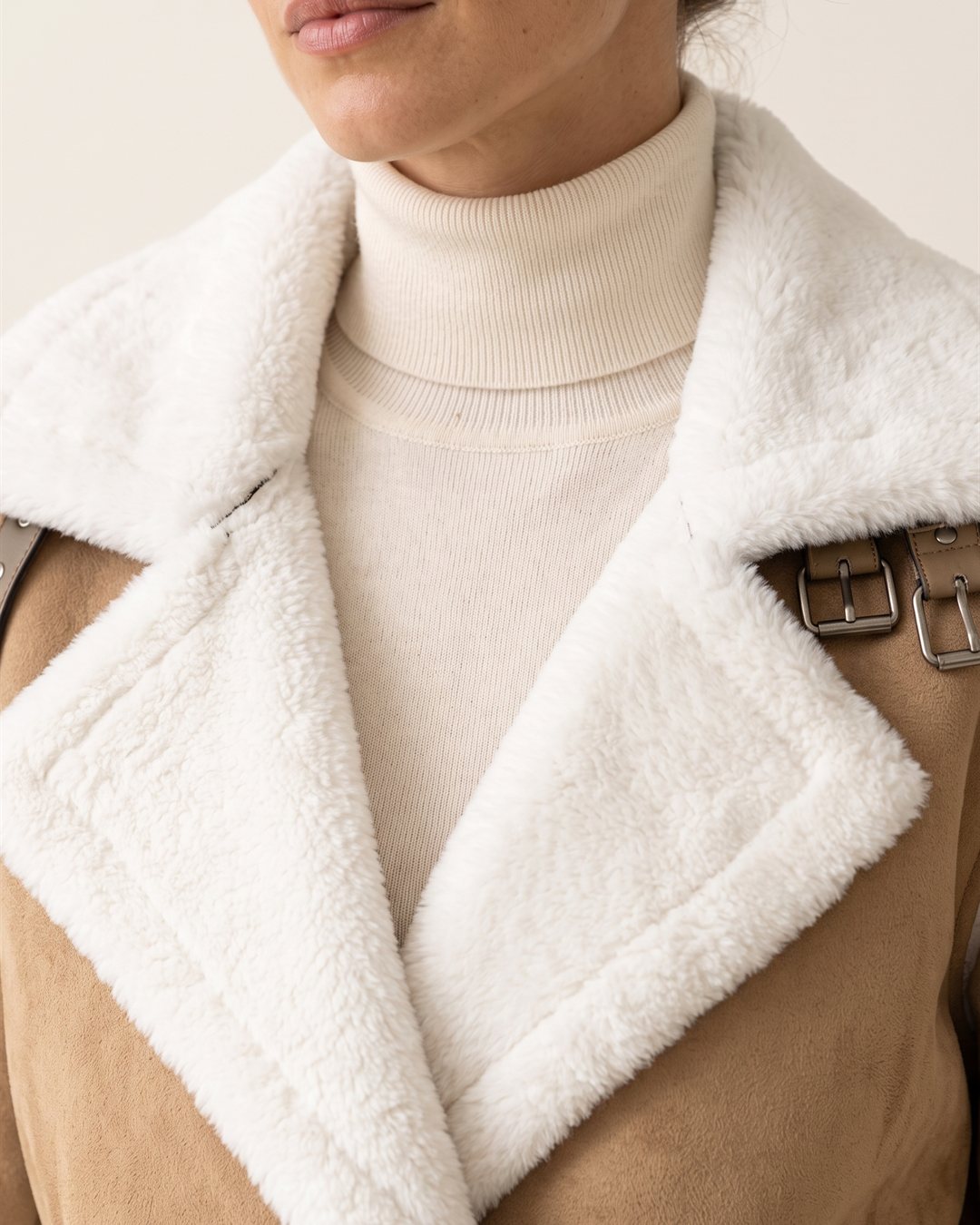 Bruges Shearling Jacket — construction detail