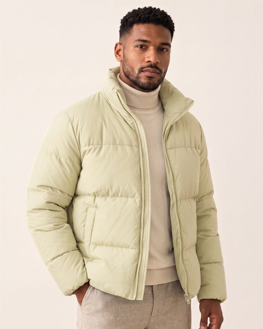 Davos Down Jacket in Pistachio — color view
