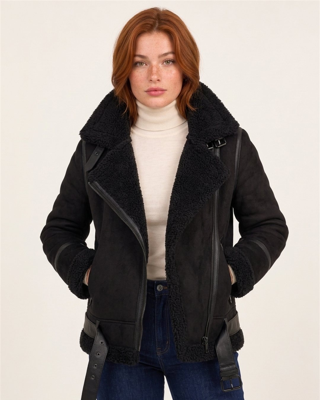 Innsbruck Aviator Jacket in Black — color view