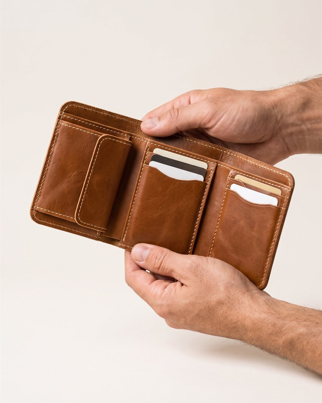 Lucca Compact Wallet — construction detail