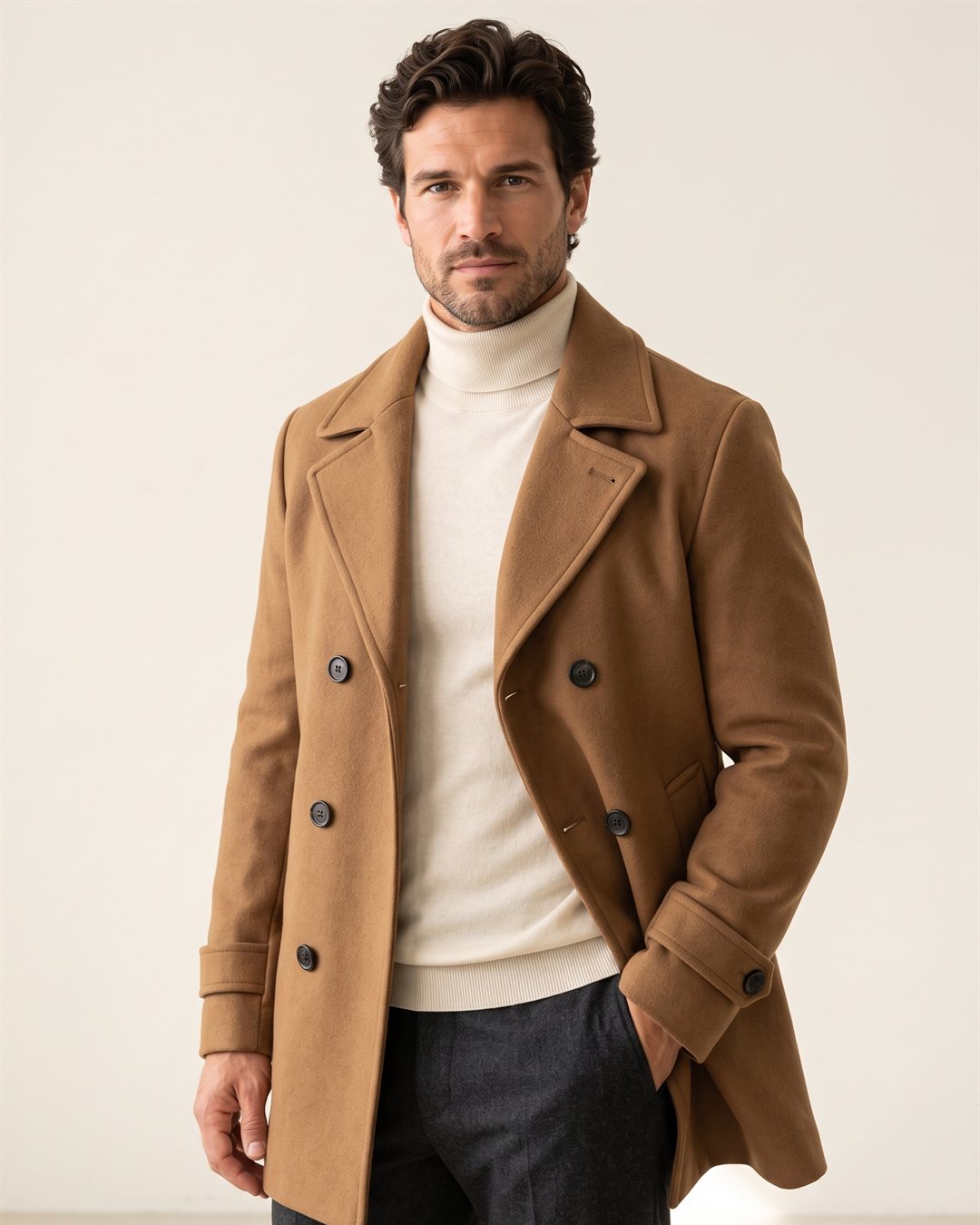 Milan Camel Overcoat in Camel — color view