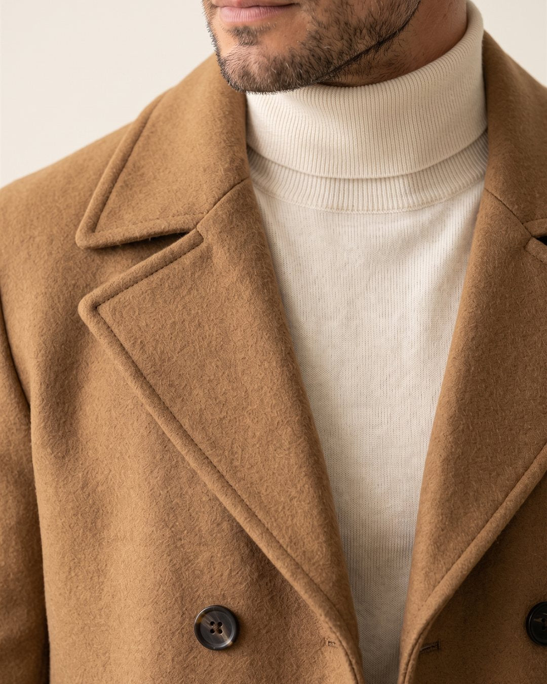 Milan Camel Overcoat in Camel — construction detail