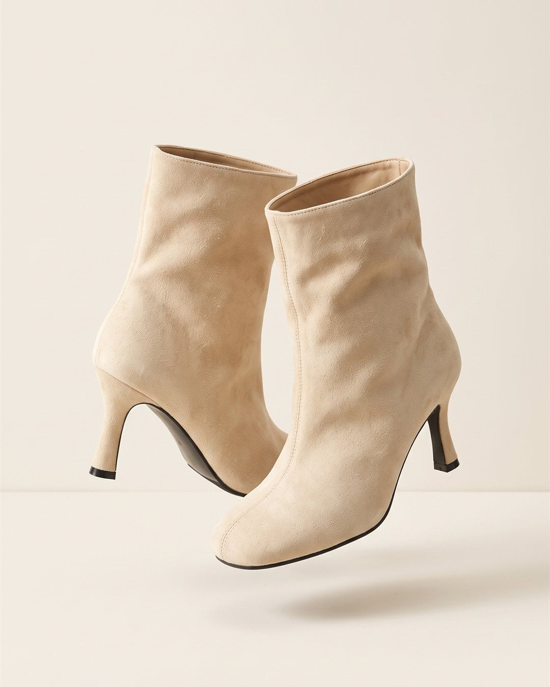 Monaco Ankle Boots in Cream — color view