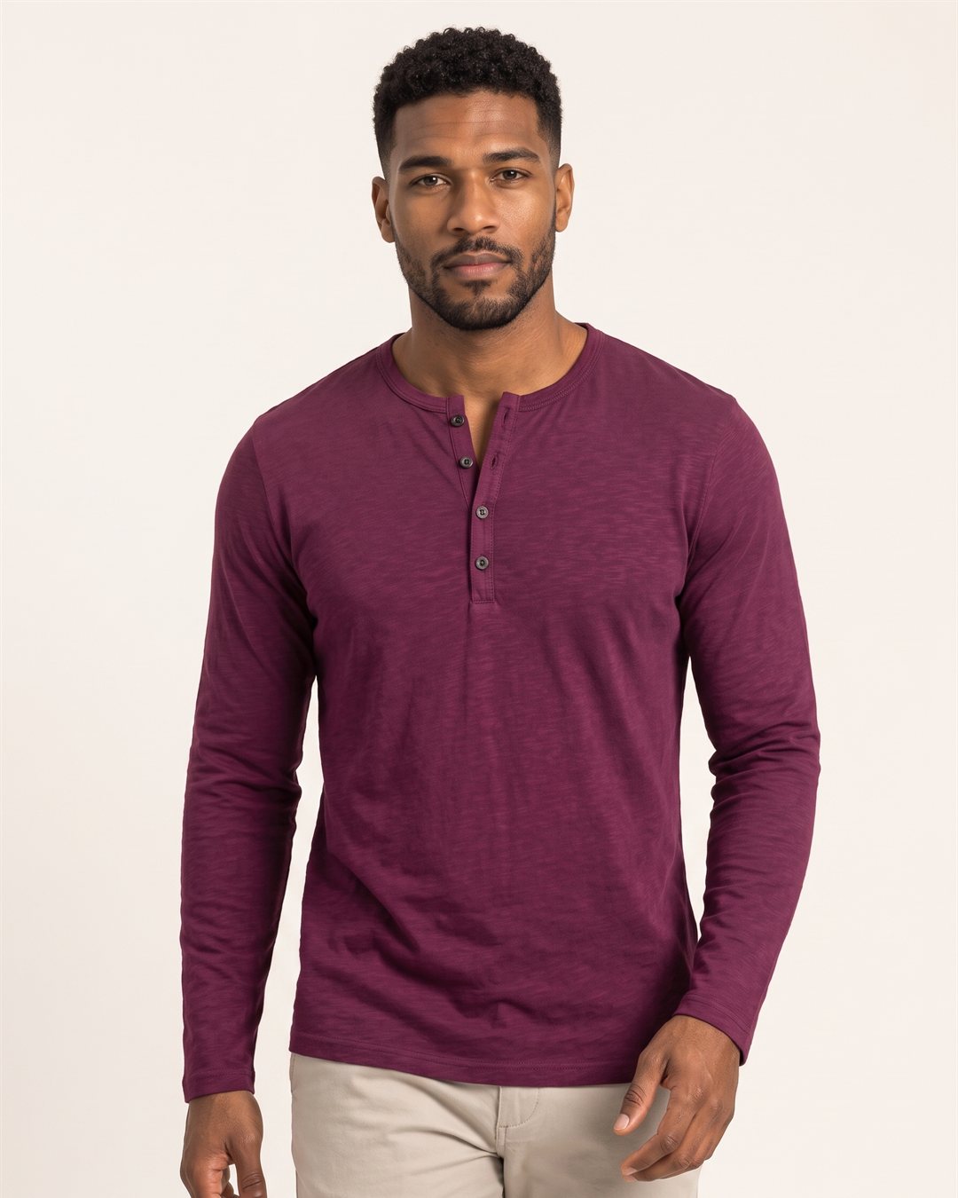 Nantes Henley Shirt in Burgundy — color view