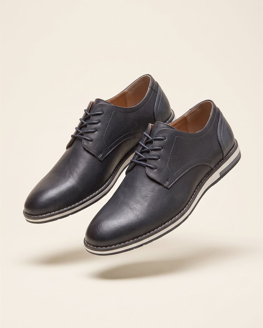 Ravenna Leather Loafers in Navy — color view