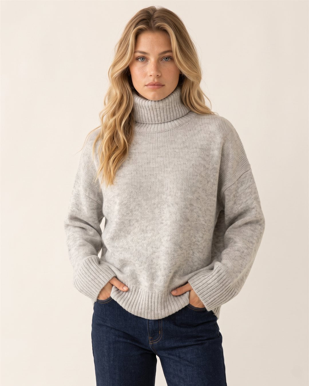 Riga Turtleneck Sweater in Grey — color view