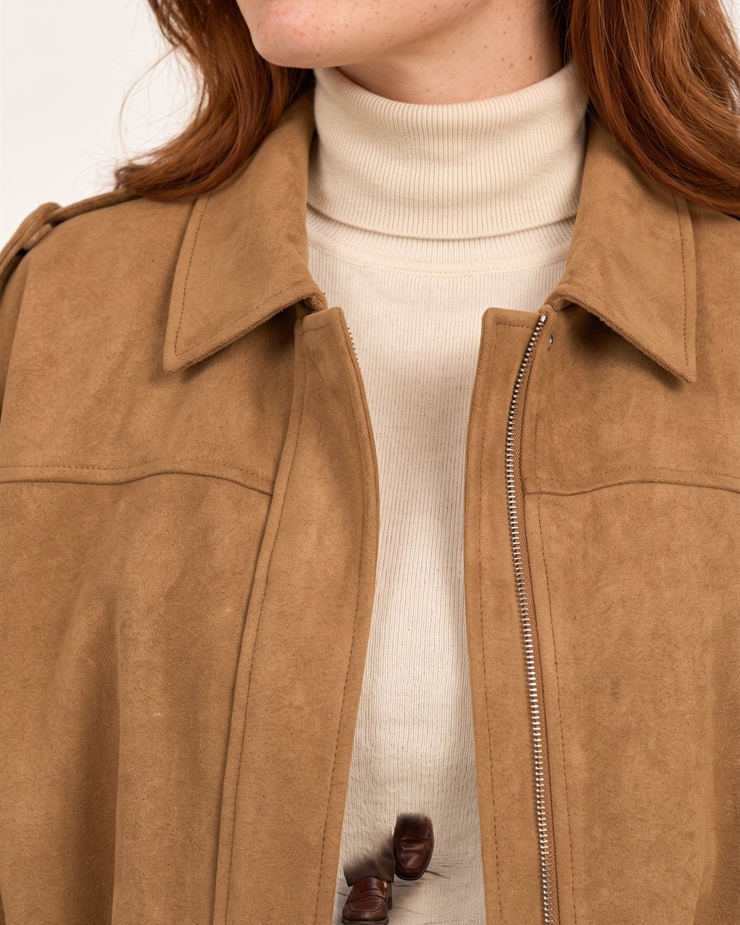 Siena Suede Jacket — construction detail
