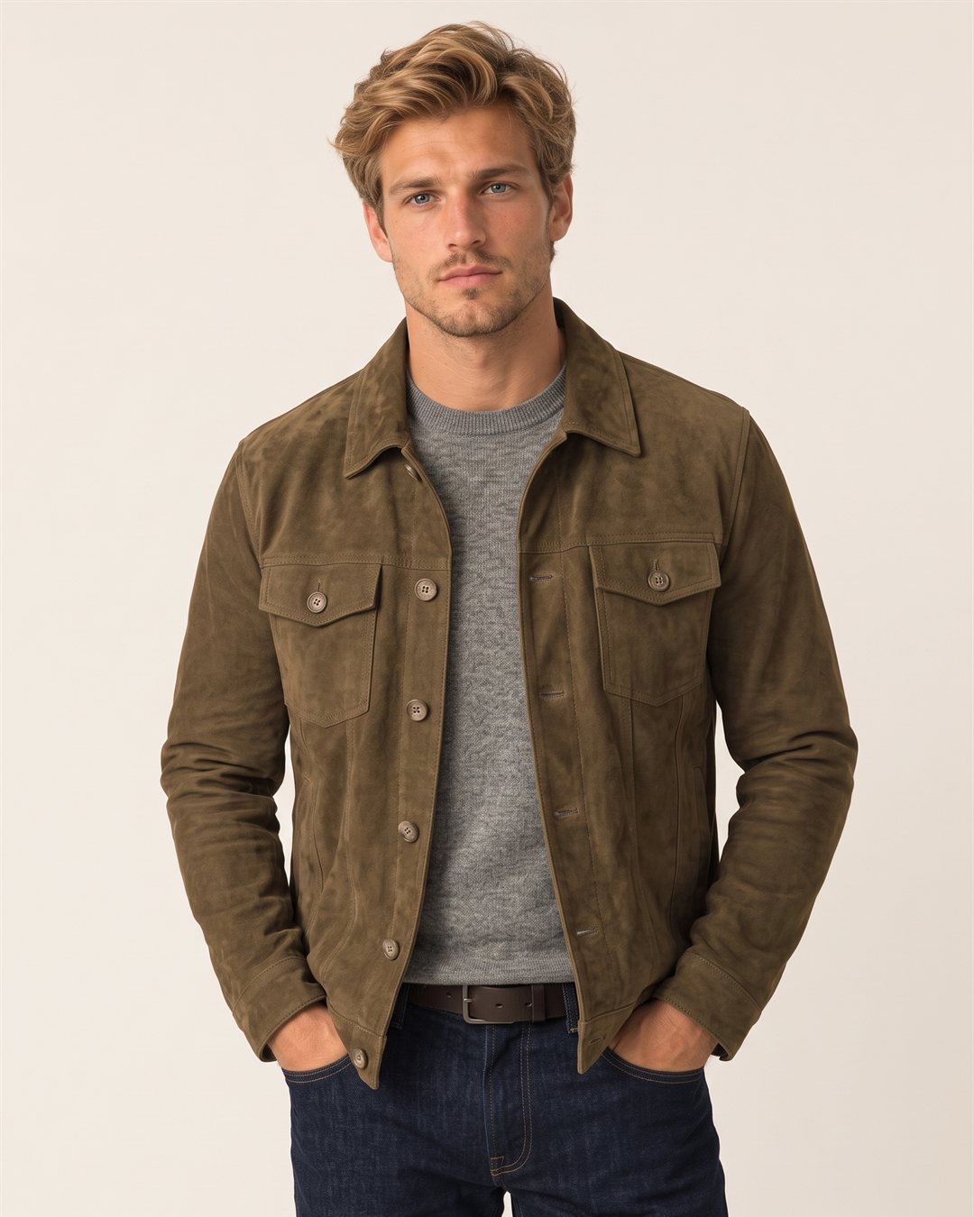 Toledo Suede Jacket in Tobacco — color view