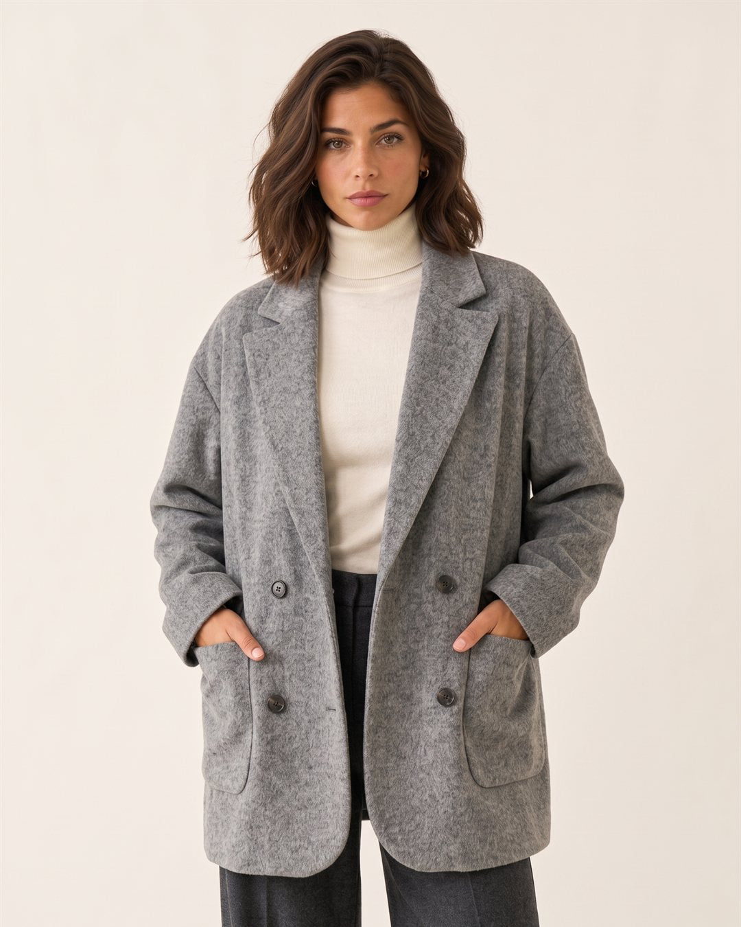 Vienna Wool Coat in Grey — color view