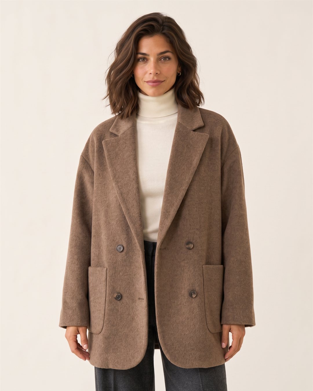 Vienna Wool Coat in Mocha — color view