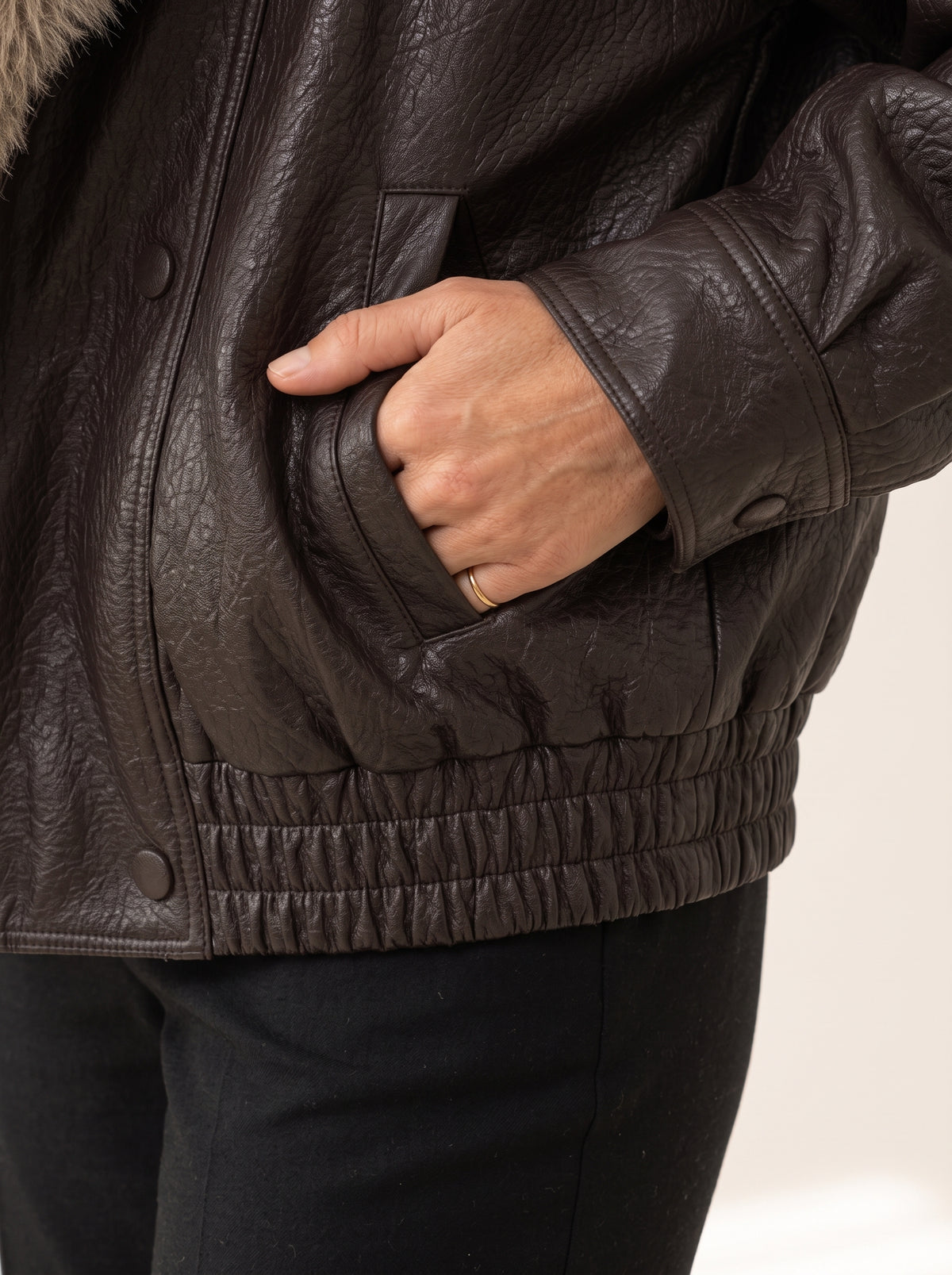 Bergen Fur-Collar Jacket — construction detail