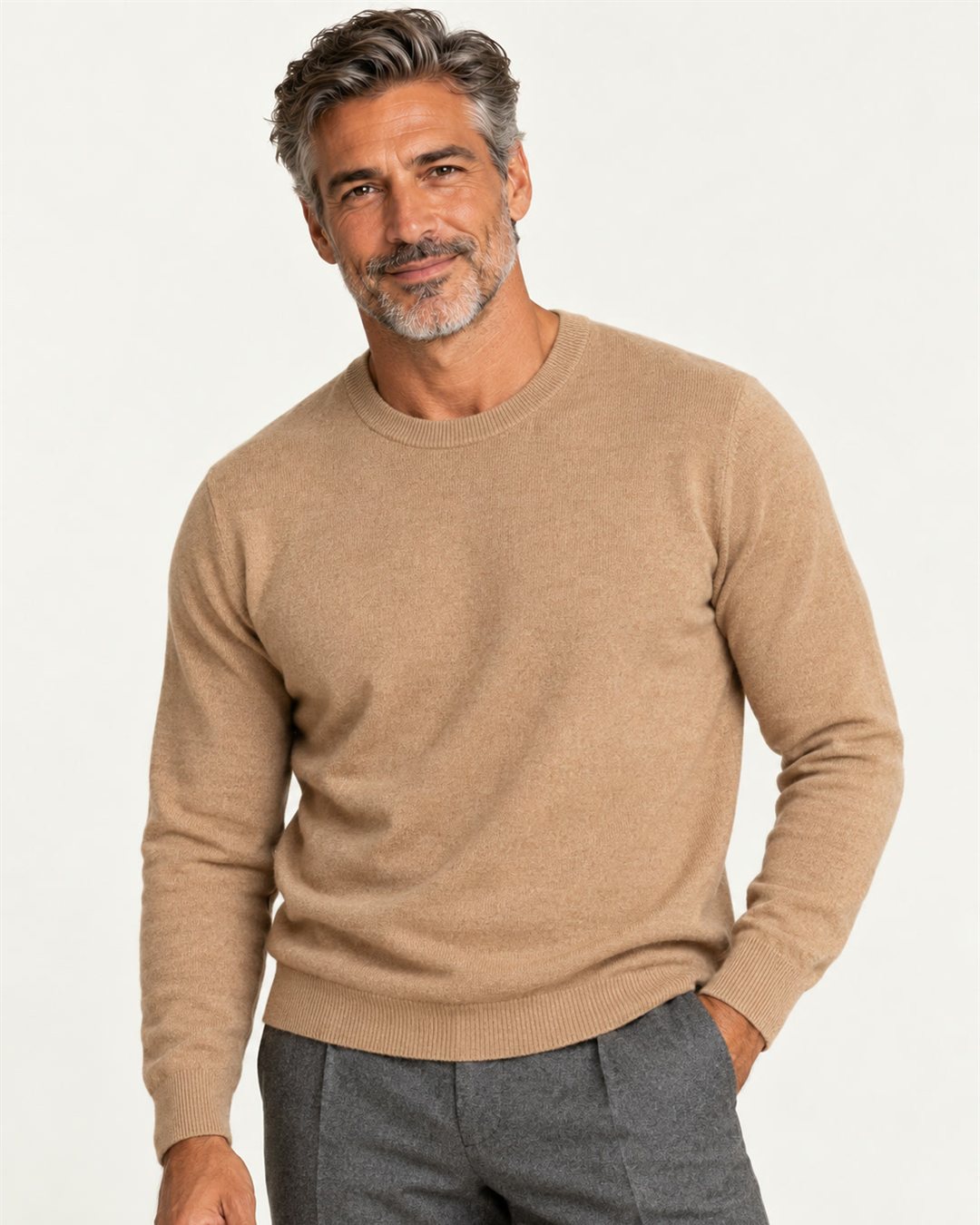 Aberdeen Merino Sweater in Camel — color view