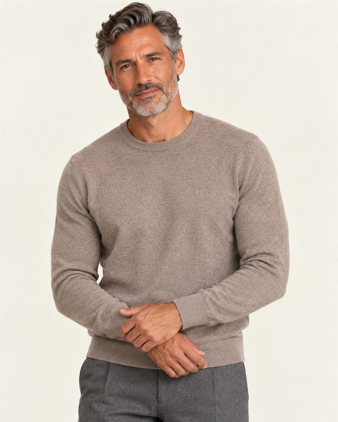 Aberdeen Merino Sweater in Taupe — color view