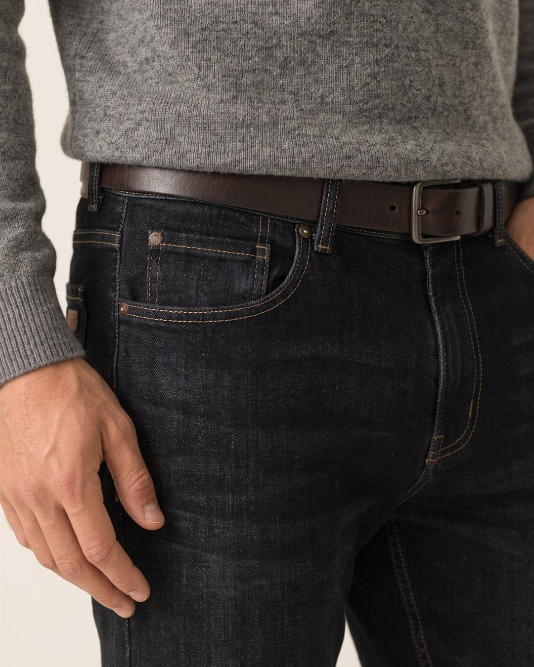 Berlin Black Jeans in Black — construction detail