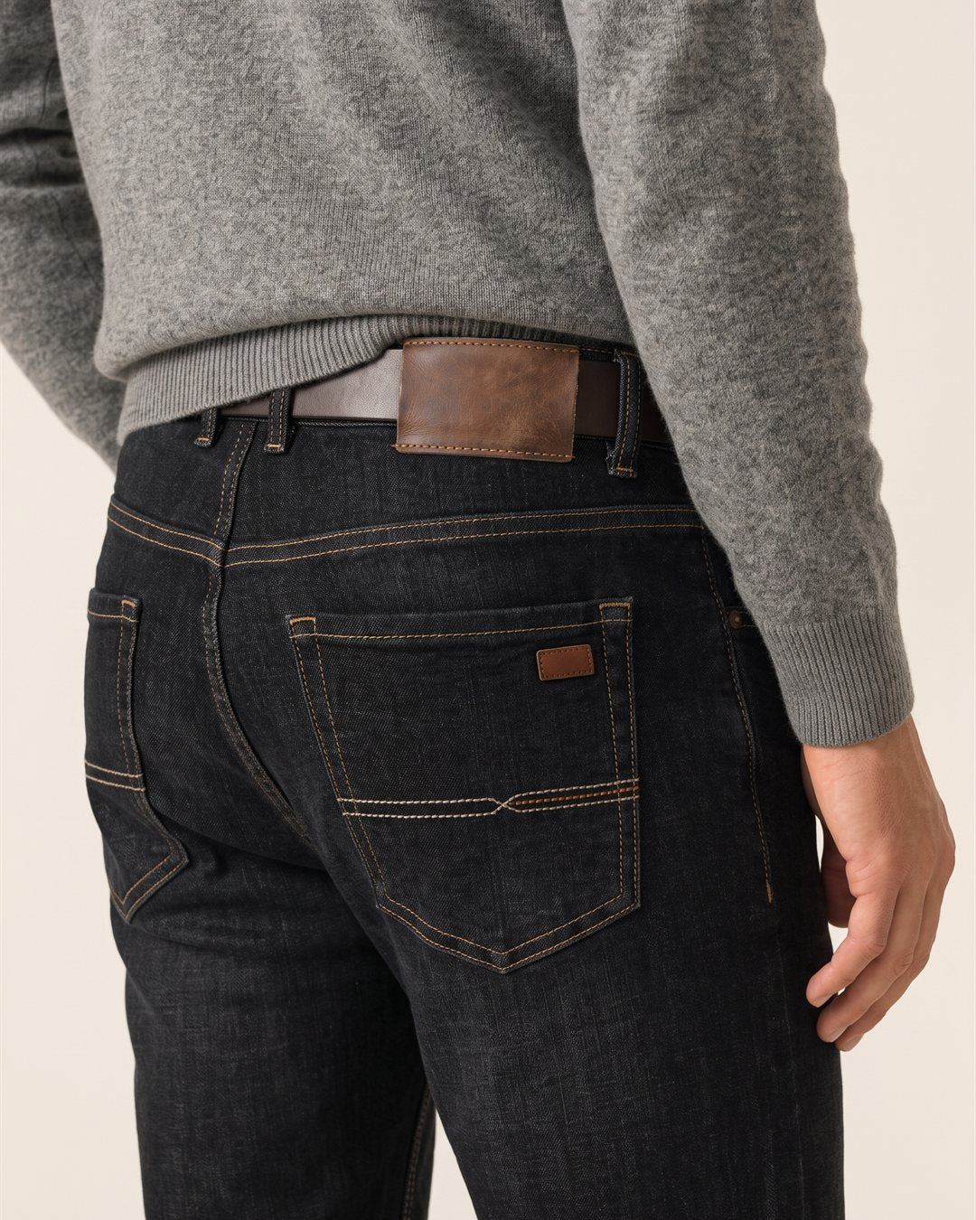 Berlin Black Jeans in Black — construction detail