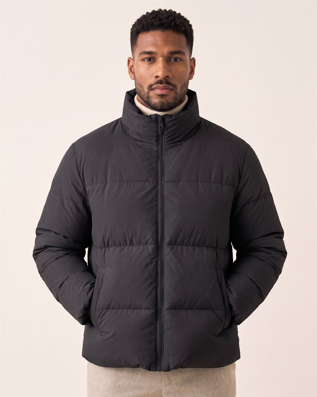 Davos Down Jacket in Black — color view