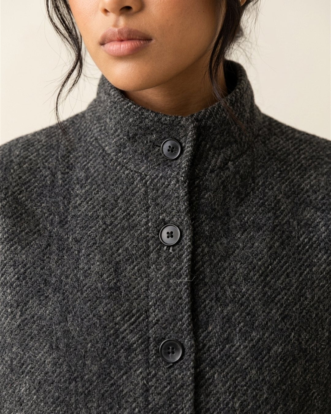 Lucerne Short Wool Coat — construction detail