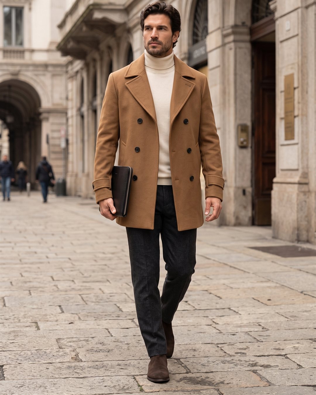 Milan Camel Overcoat in Camel — styled outfit