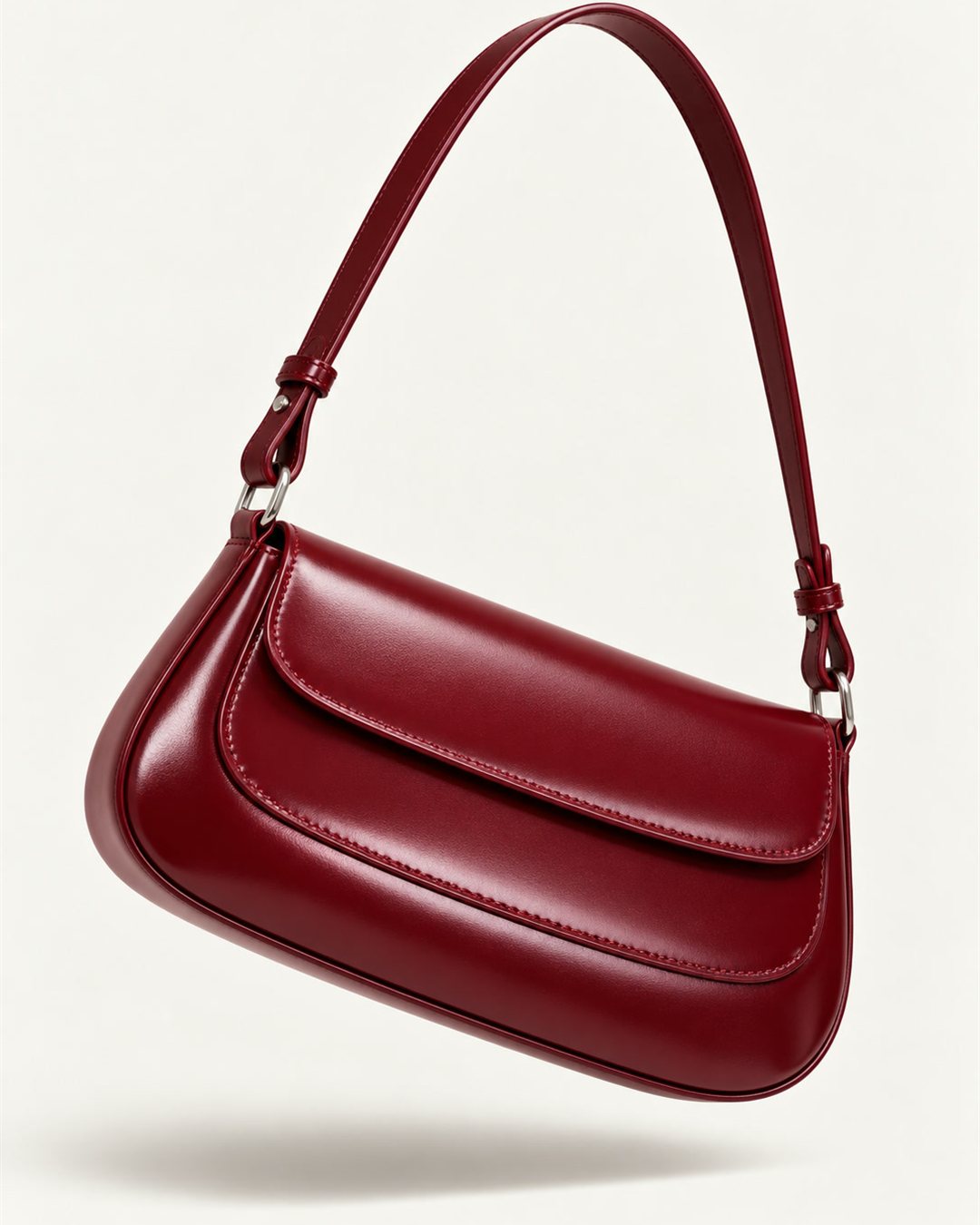Montmartre Baguette Bag in Burgundy — color view