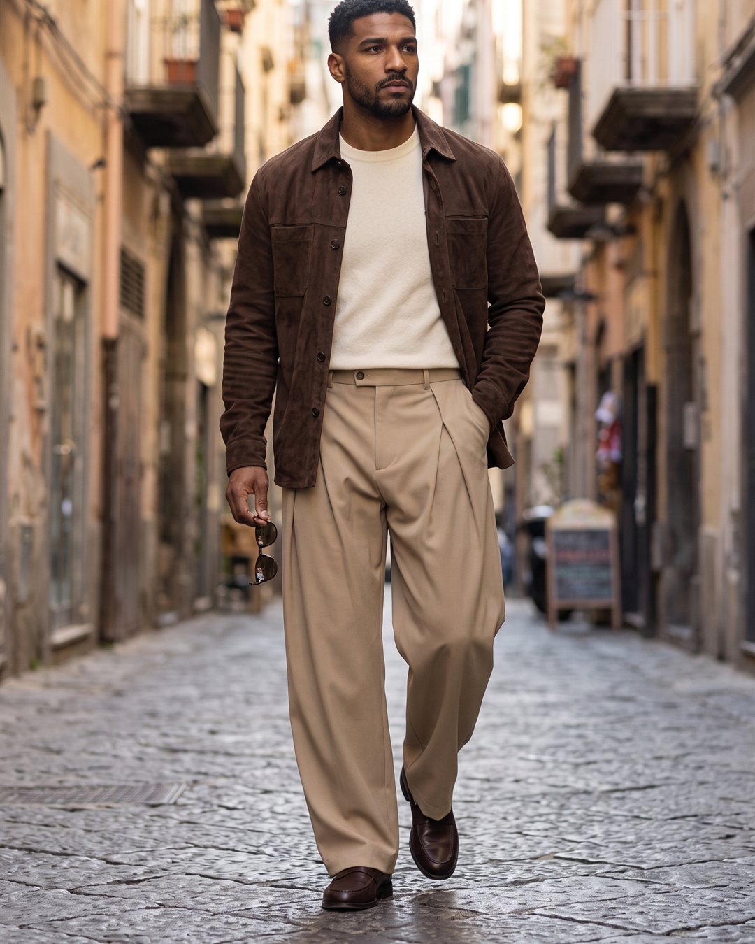 Naples Pleated Trousers — styled outfit