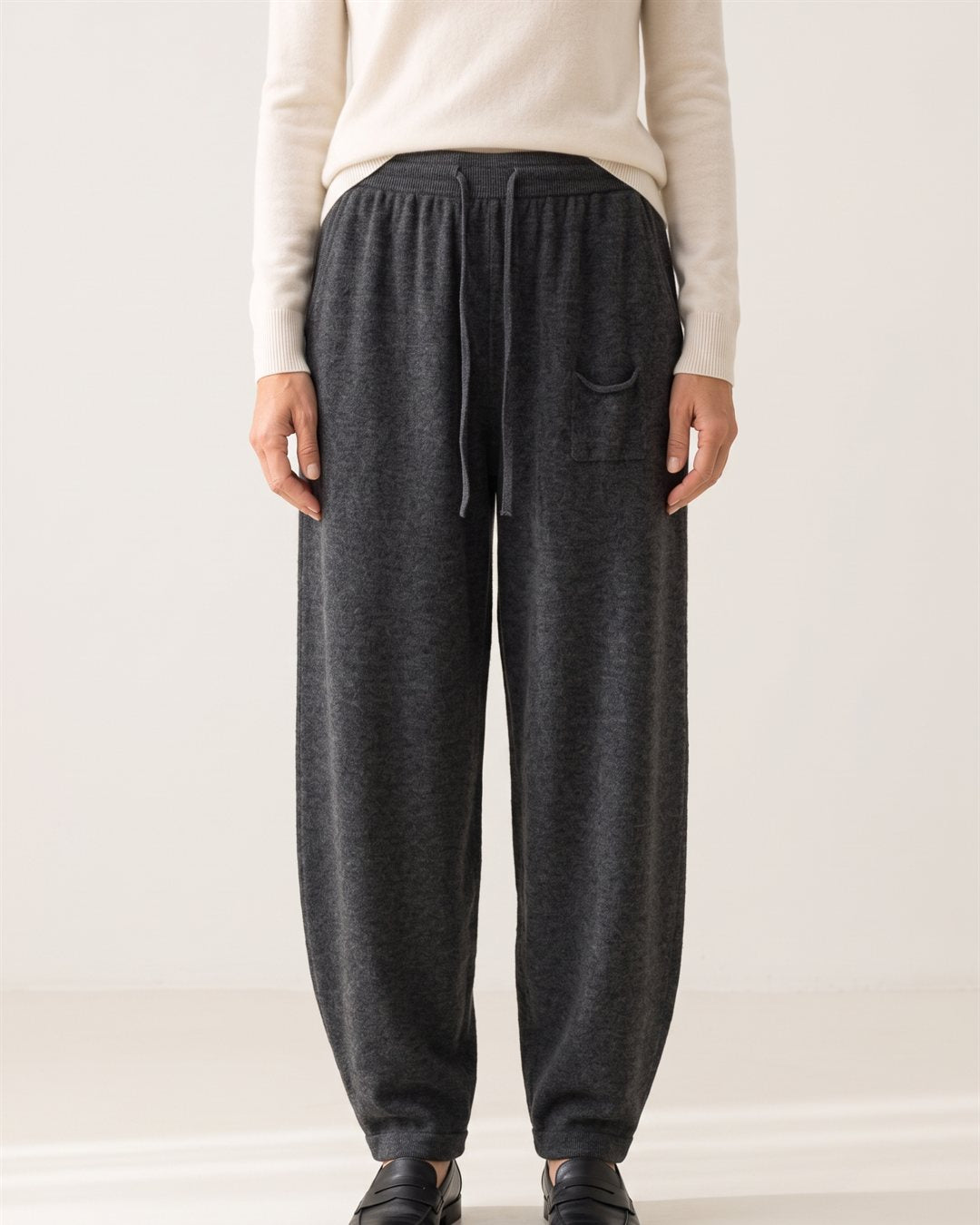 Salzburg Wool Cocoon Trousers in Charcoal — color view