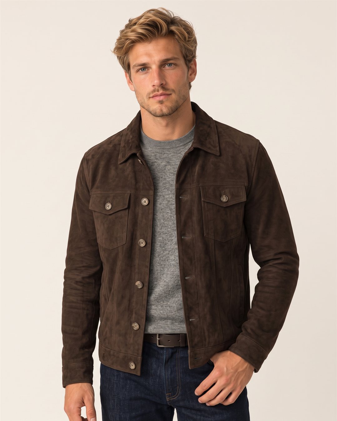 Toledo Suede Jacket in Chocolate — color view