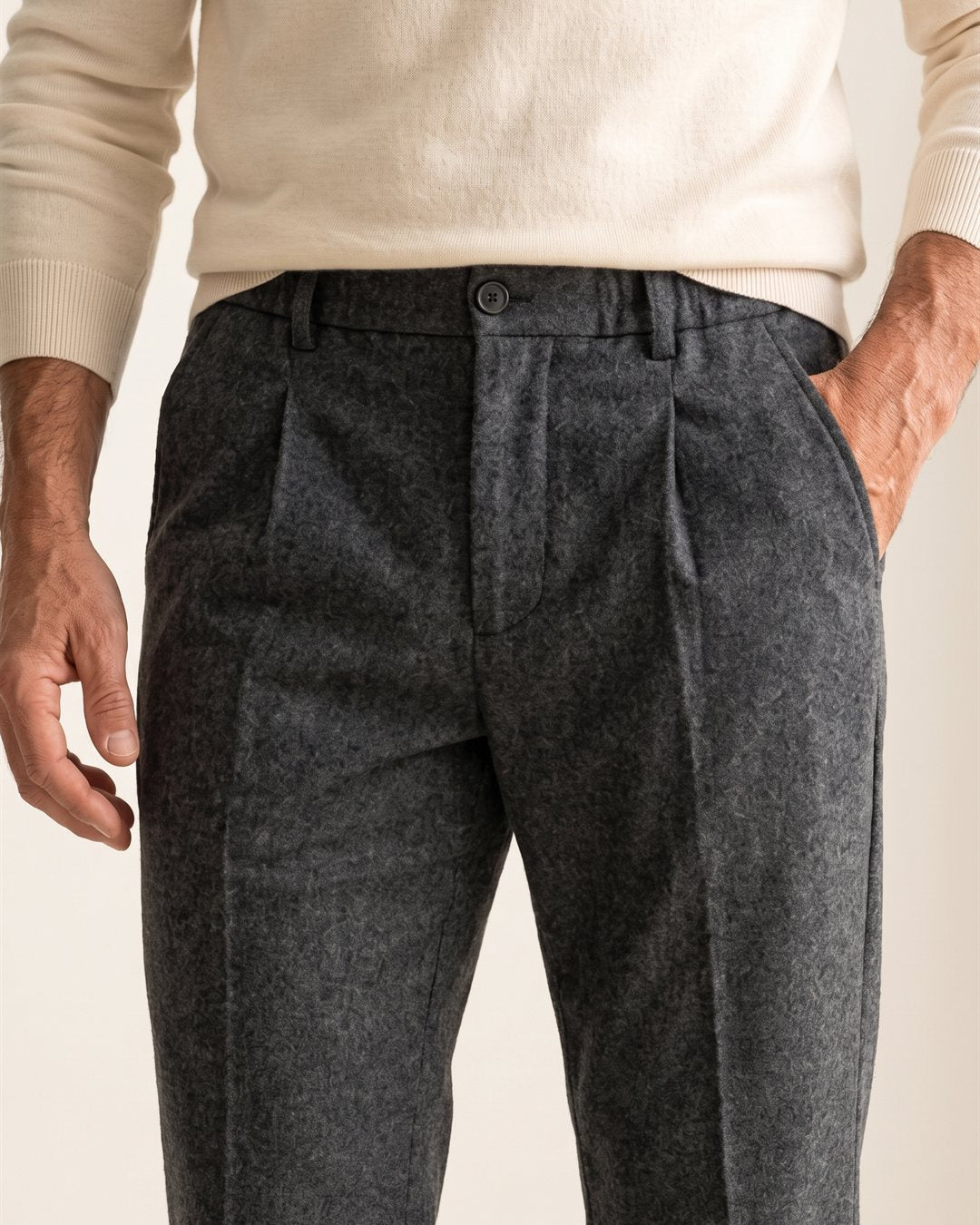 Turin Wool Trousers — construction detail
